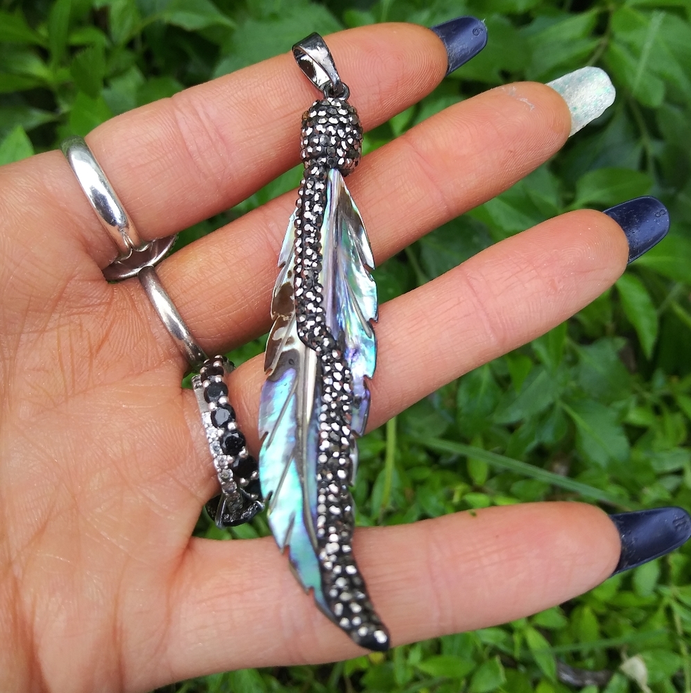 Abalone Shell Pendant stainless steel